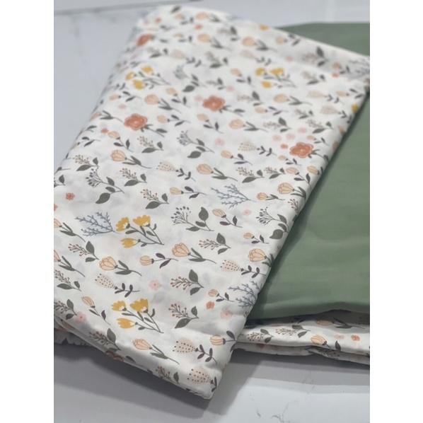 Bộ Chăn Ga Gối Cotton Living 100% Cotton Hàng Nhập Khẩu Cao Cấp 4 Món Hoa Nhí