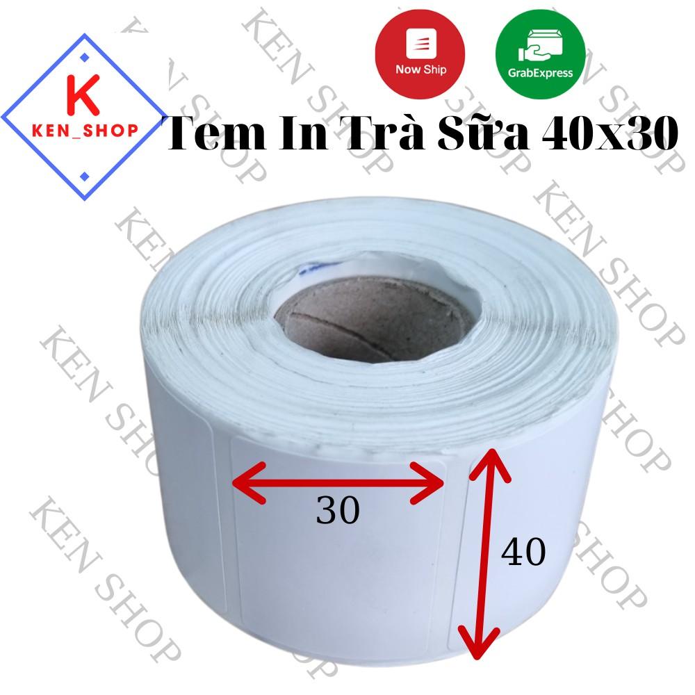 Giấy in tem trà sữa 50x30 (950 tem), 40x30 ( 800 tem) decal nhiệt, giấy in tem dán trà sưa, trà chanh