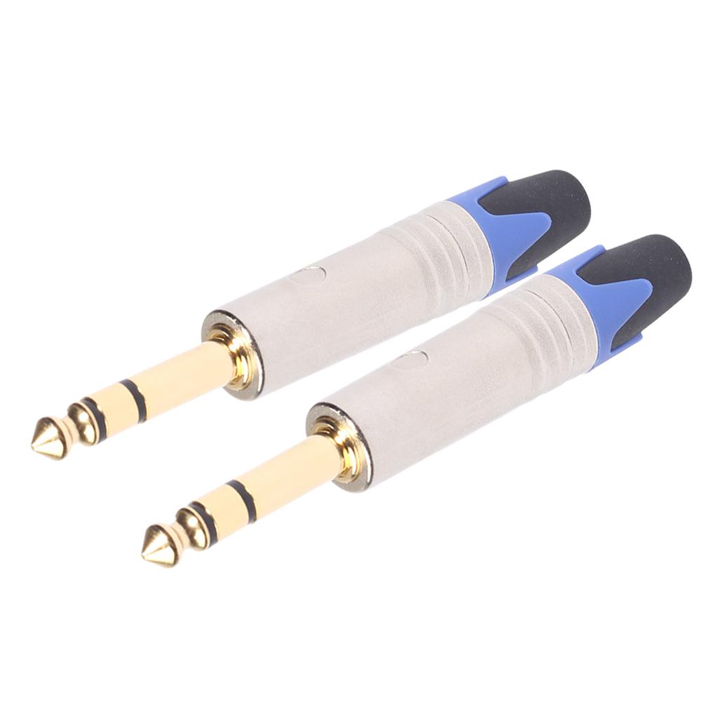 6.35mm Stereo Jack Connector For DIY Audio Soldering Adapter For Microphone