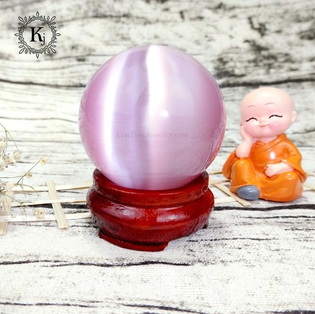 Quả Cầu Phong Thuỷ Mắt Mèo Hồng