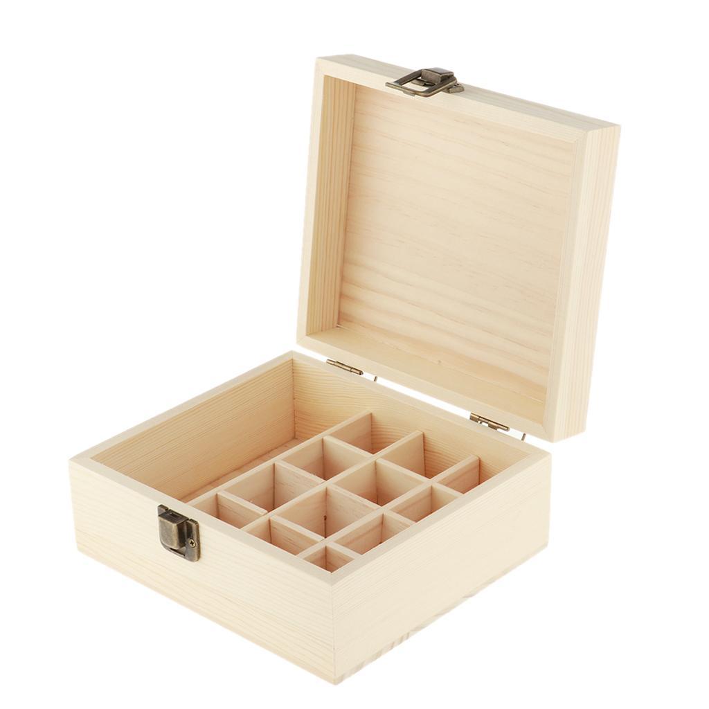 12 Slots 15ML Wooden Box Storage Case Essential Oil Perfume Display Holder