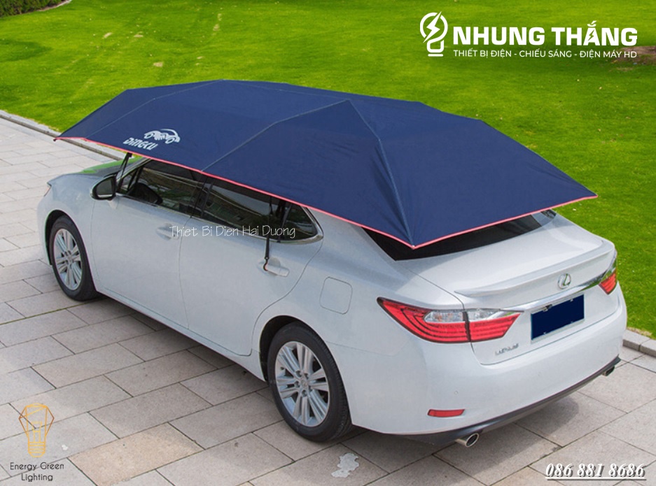 Ô Che Nắng Ô Tô - Dù Che Mưa Nắng Xe Hơi Cao Cấp - Dài 4.2m,4.6m - Giảm Nóng Hiệu Quả - Đóng Mở Bằng Tay - Màu Random
