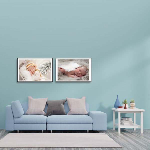 Bộ 2 Tranh Em Bé Đang Ngủ Canvas Có Viền W1163