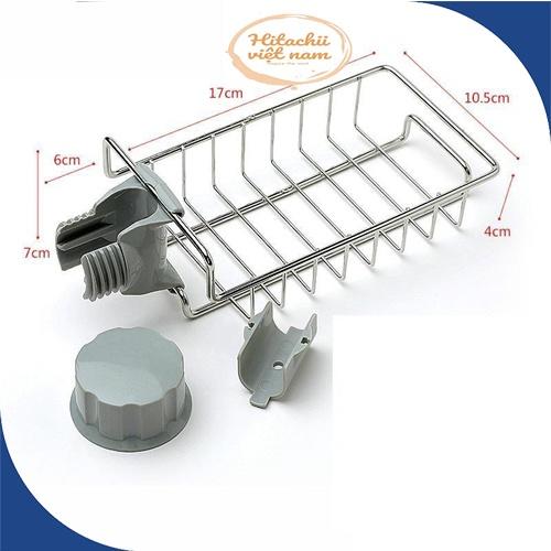 Kệ Inox Gắn Vòi Rửa Bát Để Giẻ Rửa Bát Tiện Lợi Không Rỉ, Giá Treo Vòi Inox Đựng Đồ , Giẻ Rửa Chén Bát