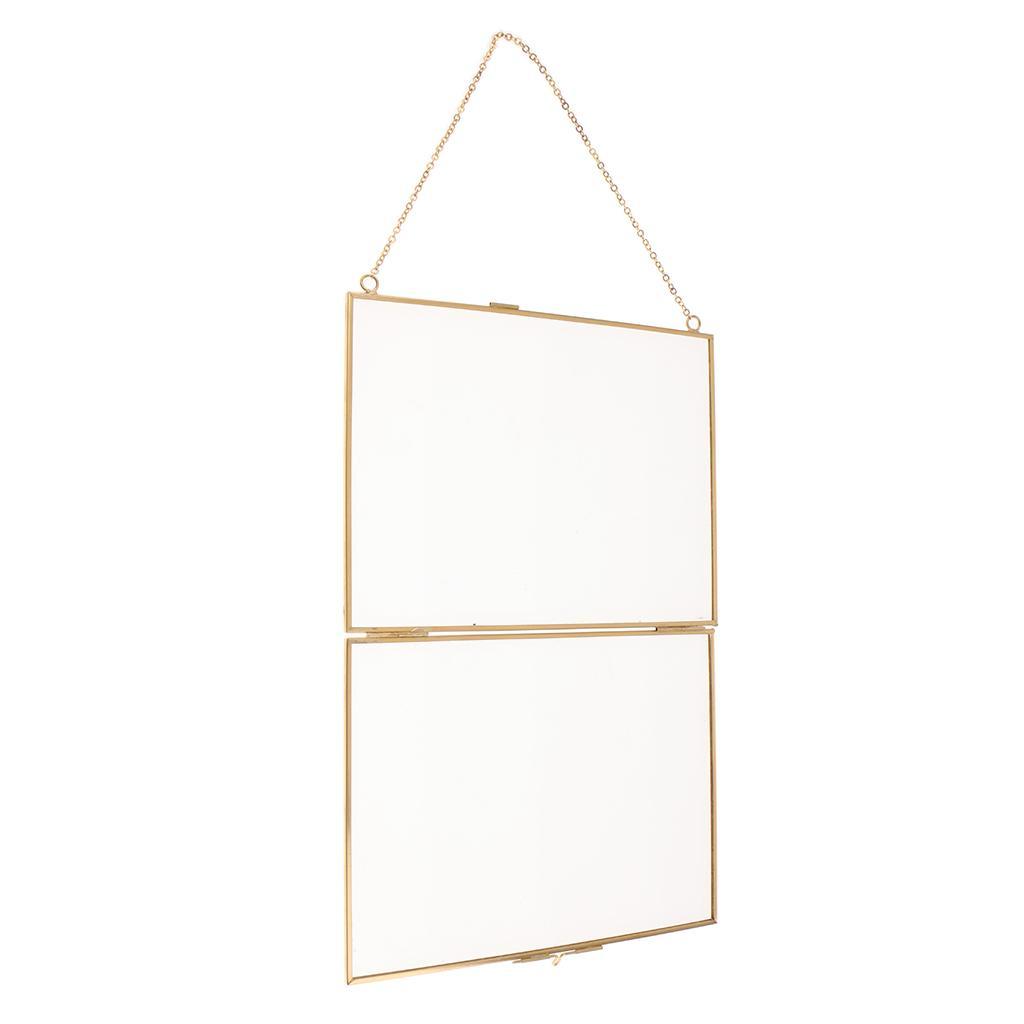 3pcs Double Sided Wall-mount Clear Glass Hanging Frame Easy to Install