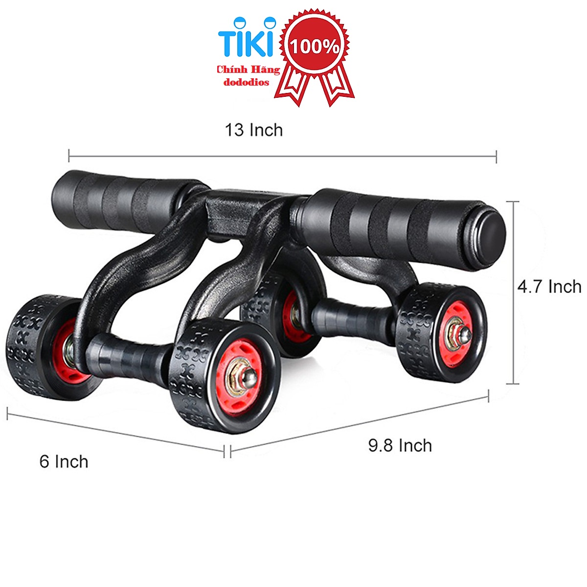 Con lăn tập cơ bụng - Con lăn tập bụng 4 bánh tặng kèm thảm tập - Chính hãng dododios