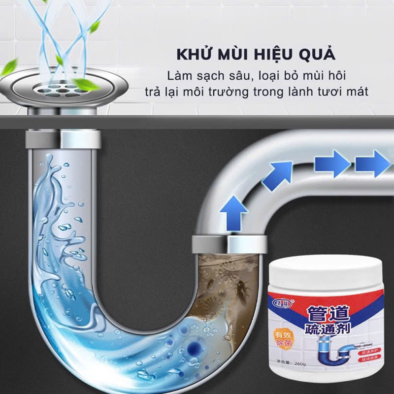 Bột Thông Tắc Cống Thần Thánh Hương Chanh Bạc Hà (05 hộp)