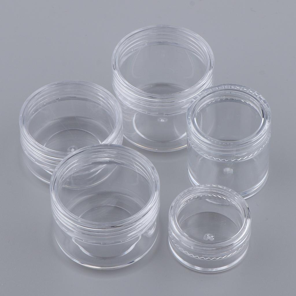 10x Empty Round Clear Makeup Jar Pot Powder Travel Cream Cosmetic Container 5g