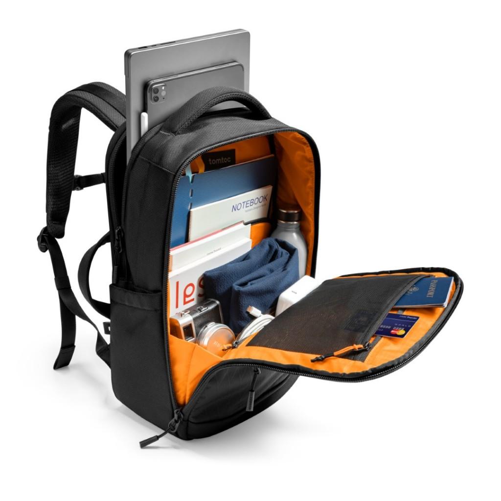Balo Tomtoc X-pac Techpack Black cho Ultrabook 13/14/15/16 - Dung tích 20L, chất liệu X-pac, Hàng chính hãng