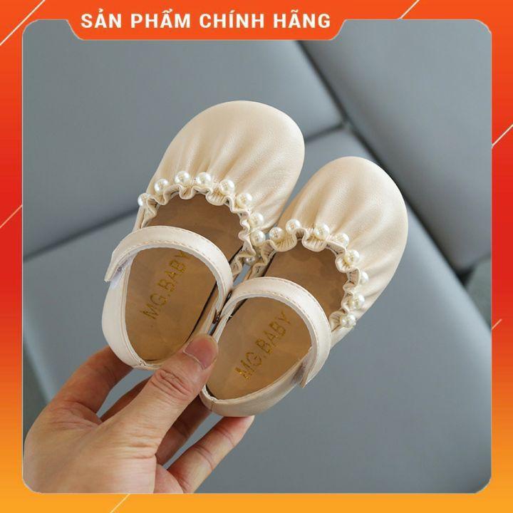 Giày búp bê cho bé gái đính ngọc trai giầy bít cho bé gái,đế mềm chống trượt(hàng MG Baby) MSP V591