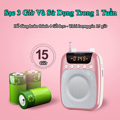 Máy trợ giảng không dây SHIDU kết nối bằng tần số cao cấp, mic trợ giảng cho giáo viên và hướng dẫn viên du lịch, loa trợ giảng cài áo tiện lợi, Hàng nhập khẩu