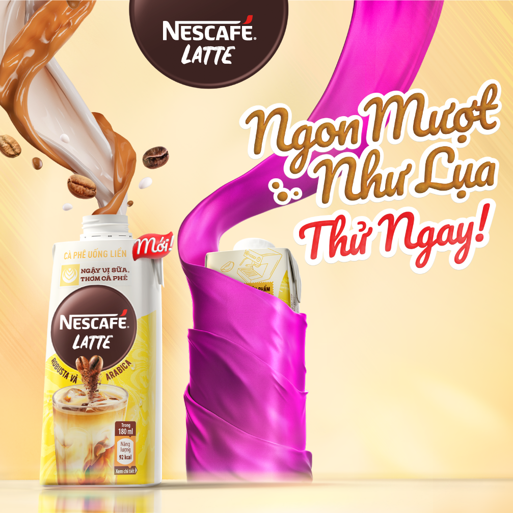 Thùng 24 hộp cà phê uống liền Nescafé Latte (hộp 180ml) - [Tặng chảo Elmich 24cm]