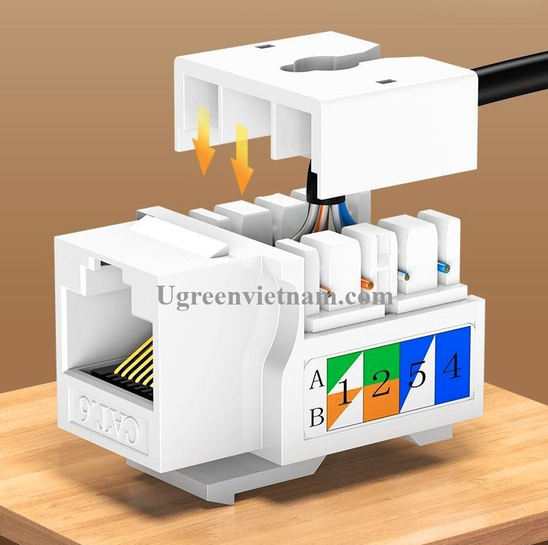 Đầu nối RJ45 âm tường cho dây mạng Cat6 Ugreen 80178 - Hàng Chính Hãng