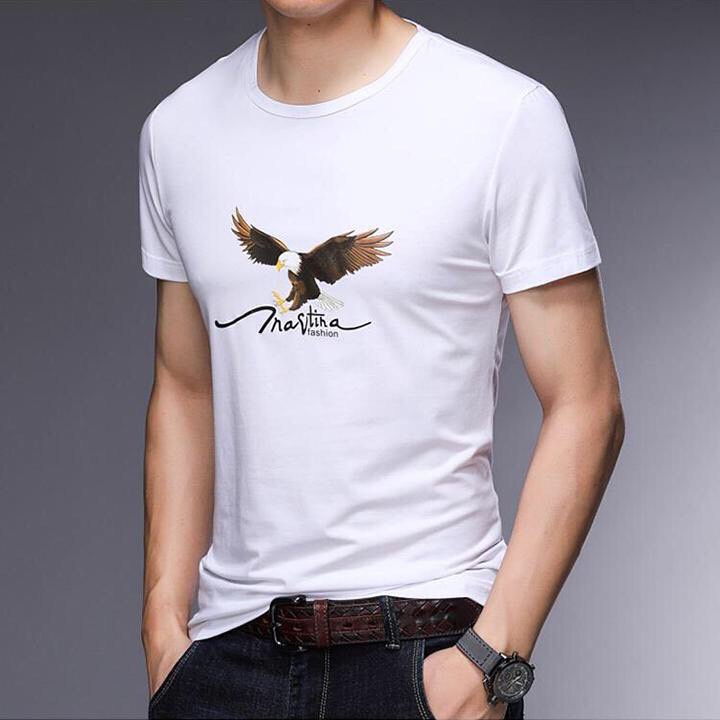 Áo Thun Nam Cotton Cổ Tròn Hình 3D Eagle Cao Cấp ShopN6 - AT06 (Nhiều Màu)