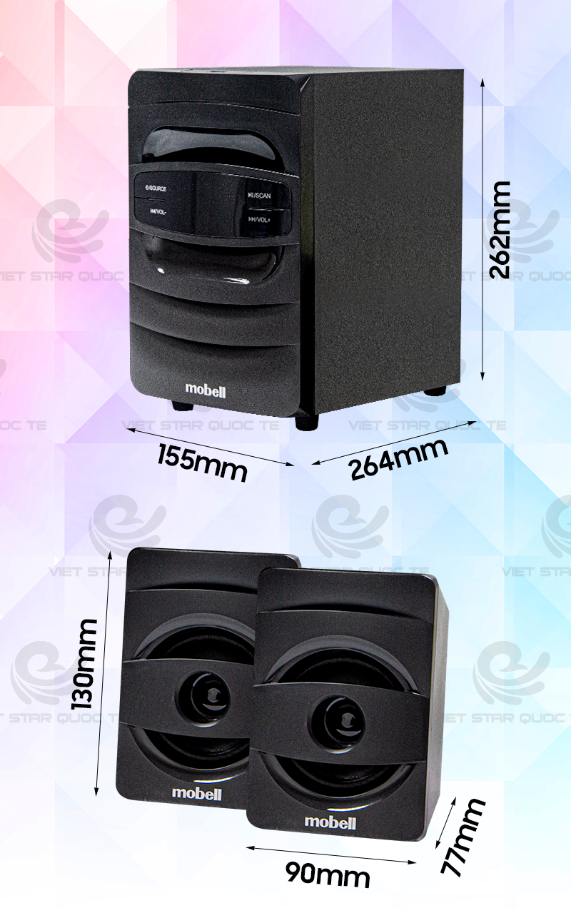 Loa Vi Tính Mobell MB-6200 Hỗ Trợ Bluetooth Kèm Remote - Hàng Chính Hãng