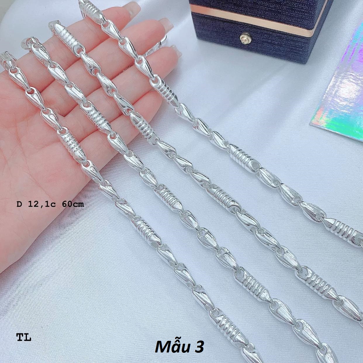 Dây chuyền nam thời trang chất liệu bằng bạc 12 chỉ
