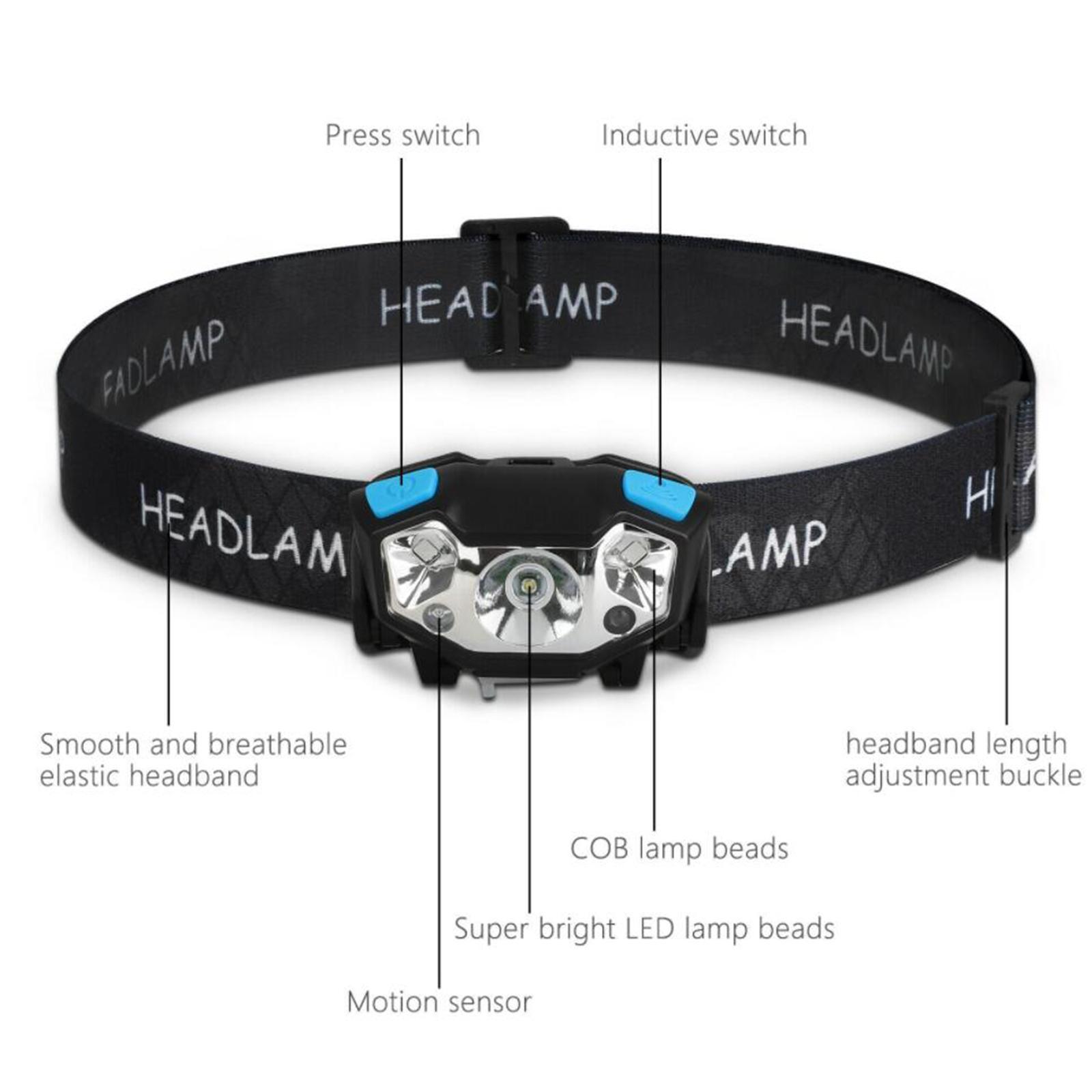 USB Rechargeable LED   Flashlight Headlight Head  Waterproof