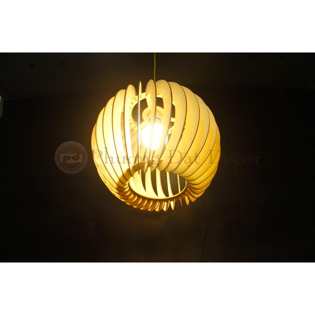 Đèn Gỗ Hình Tròn Trang Trí