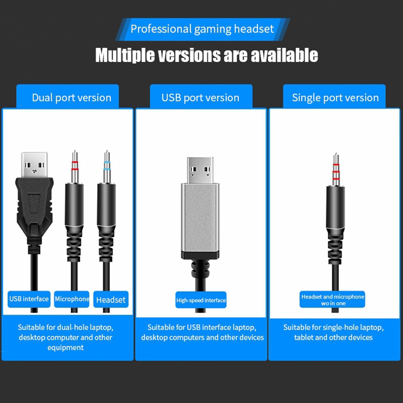 Headset PC Headphone 7.1 Surround Sound for PC  Laptop USB