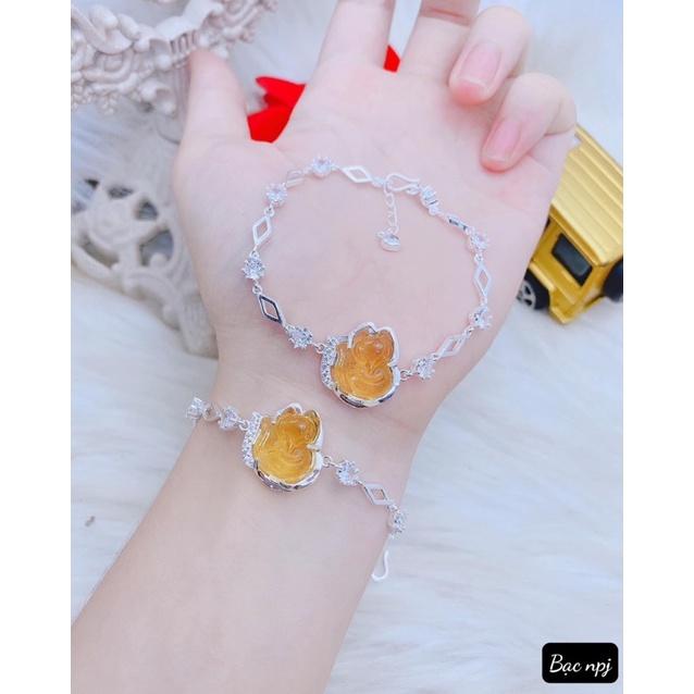 Lắc tay hồ ly phong thuỷ, Vòng tay Bạc đẹp - Bạc Npj