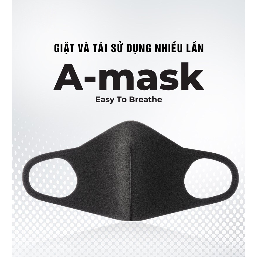 COMBO 3 Cái Khẩu Trang A-Mask 3D Kháng Khuẩn - Lọc Bụi Mịn - Tái Sử Dụng Nhiều Lần