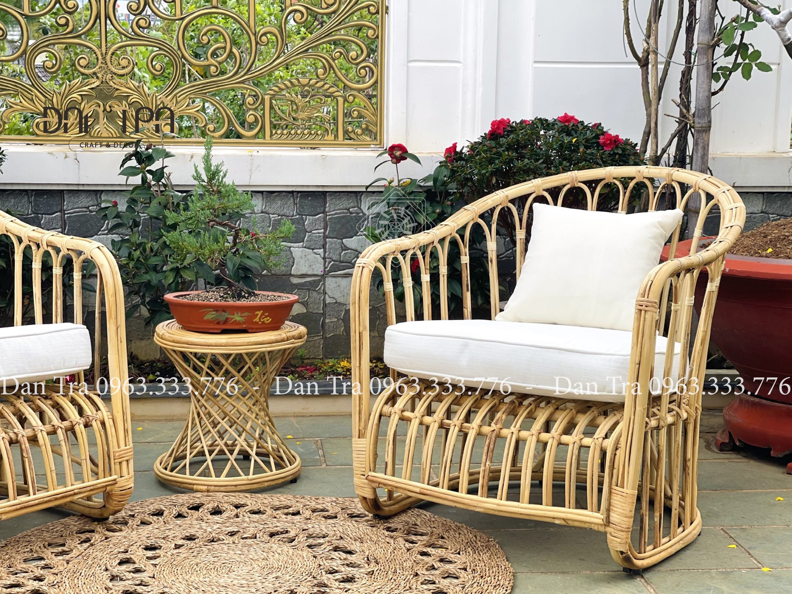 Ghế Mây Đan Sọc Rồng Rắn, Ghế Mây Đơn Decor Phòng, Ghế Thư Giãn Phòng Khách, Nội Thất Mây Tre ĐAN TRÀ