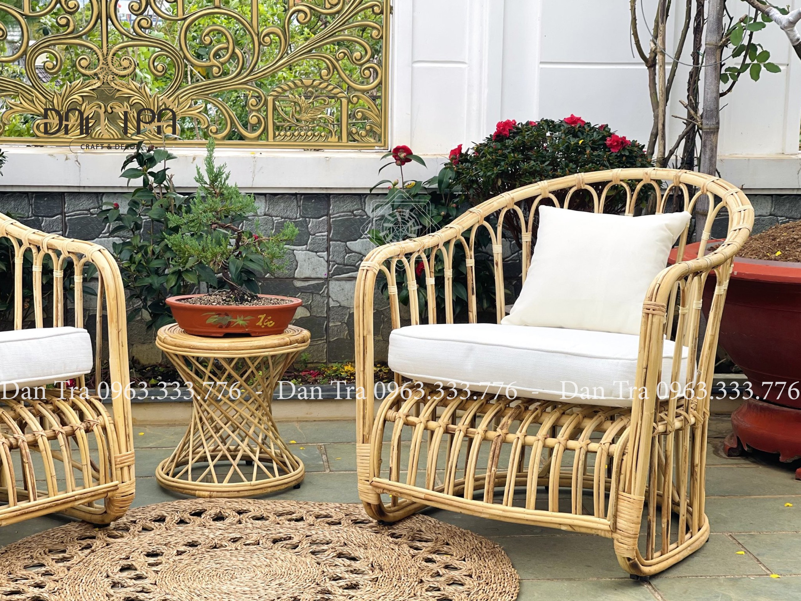 Ghế Mây Đan Sọc Rồng Rắn, Ghế Mây Đơn Decor Phòng, Ghế Thư Giãn Phòng Khách,  Nội Thất Mây Tre ĐAN TRÀ