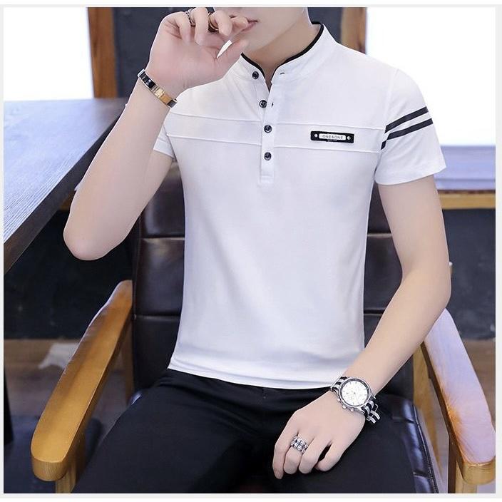 Áo thun nam cổ tàu tay ngắn vải thun cotton mềm mịn co giãn tốt skymen fashion MKT01
