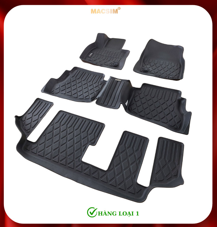 Thảm lót sàn xe ô tô Mazda CX8 (sd) Nhãn hiệu Macsim chất liệu nhựa TPE cao cấp màu đen