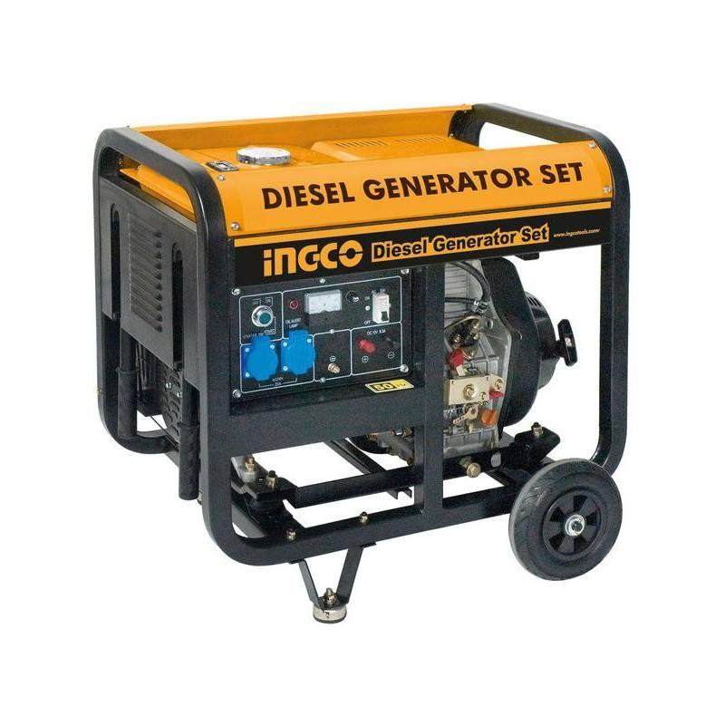 MÁY PHÁT ĐIỆN ĐỘNG CƠ DẦU (GIẬT NỔ / NÚT ĐỀ) 5.0KVA INGCO GDE50001- HÀNG CHÍNH HÃNG