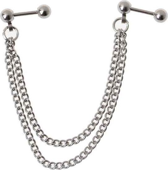 Bông tai xích đôi xỏ lỗ sụn vành tai cực chất