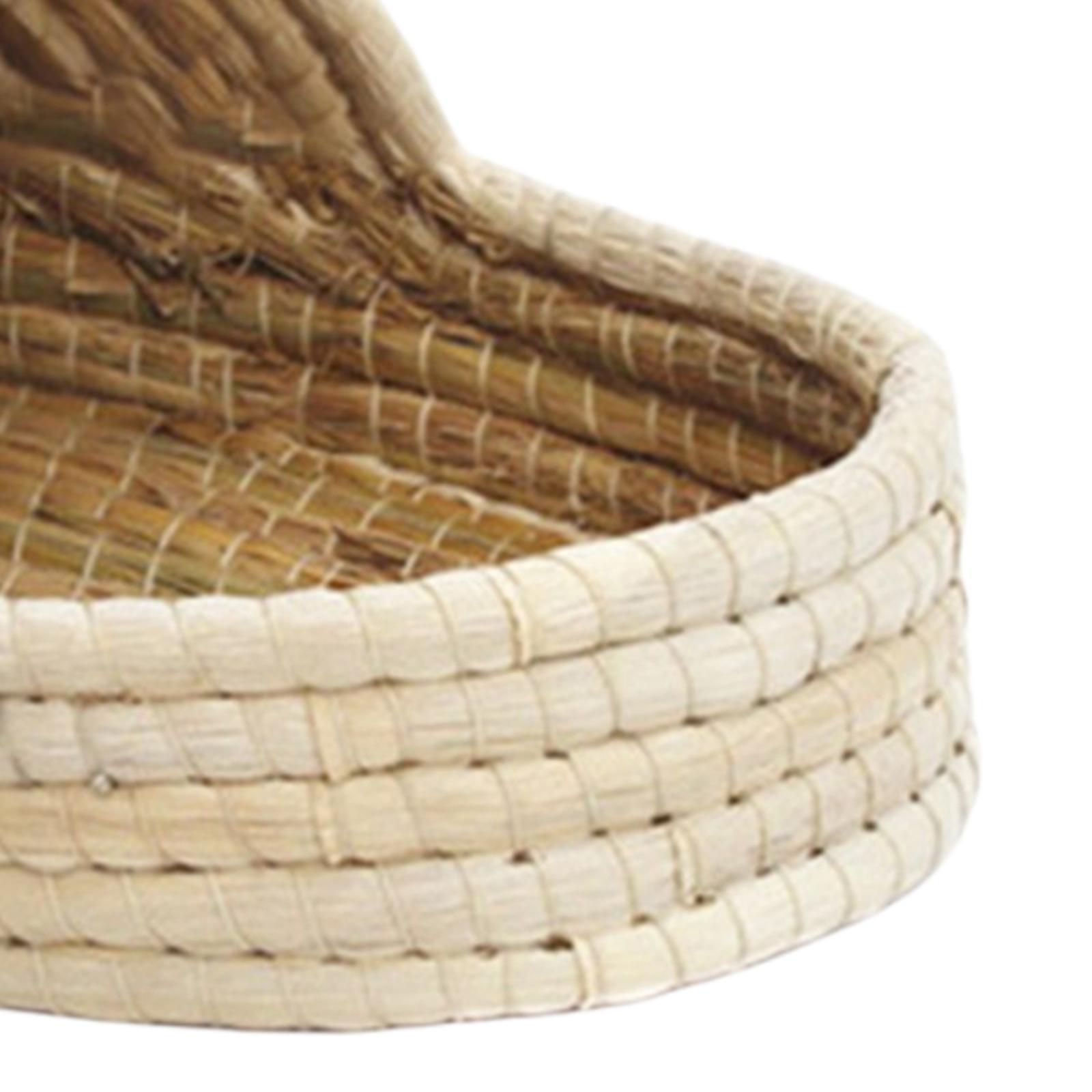 Hand-Woven Straw Hamster Nest Cave Kitten Rabbit Grass House Bed Cage Nest