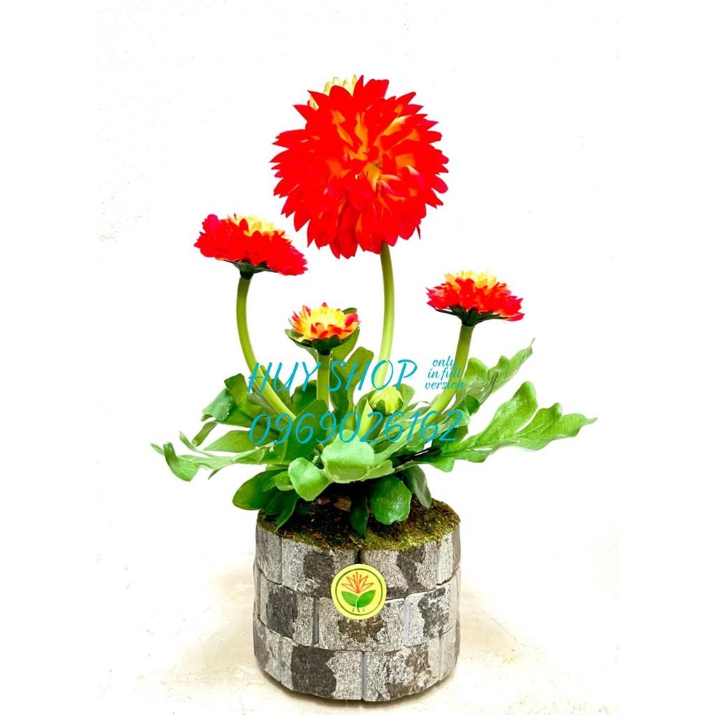 LỌ HOA CÚC NHÂN TẠO ĐỂ BÀN 20CM