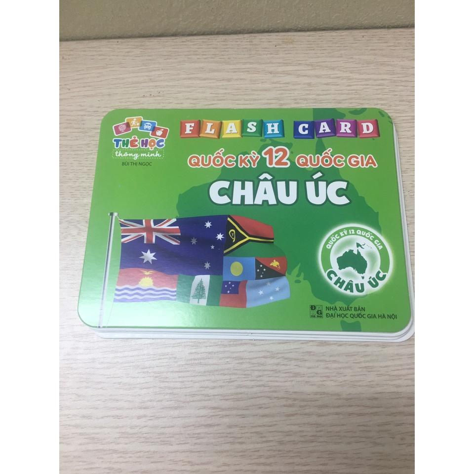 Thẻ Học Quốc Kỳ Các Nước Châu Úc,Thẻ Học Song Ngữ Quốc Kỳ 12 Quốc Gia Châu Úc