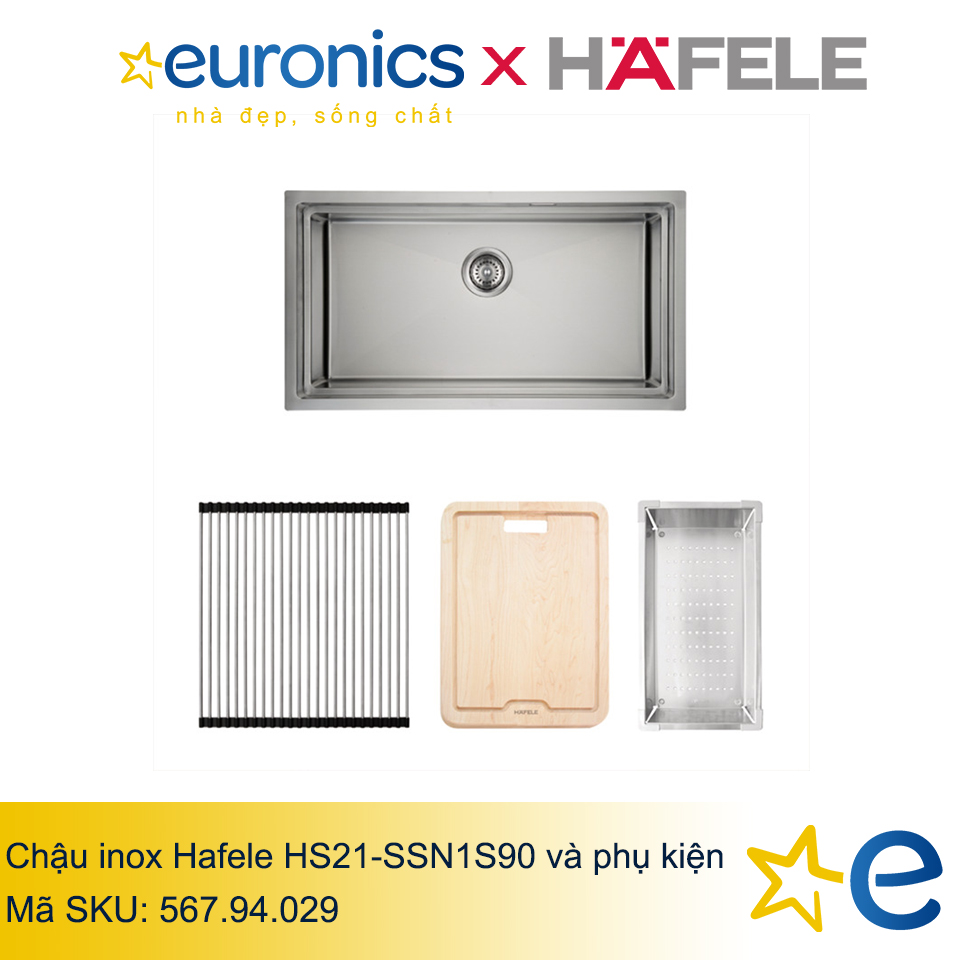 CHẬU INOX HAFELE HS21-SSN1S90 VÀ PHỤ KIỆN/567.94.029 - HÀNG CHÍNH HÃNG