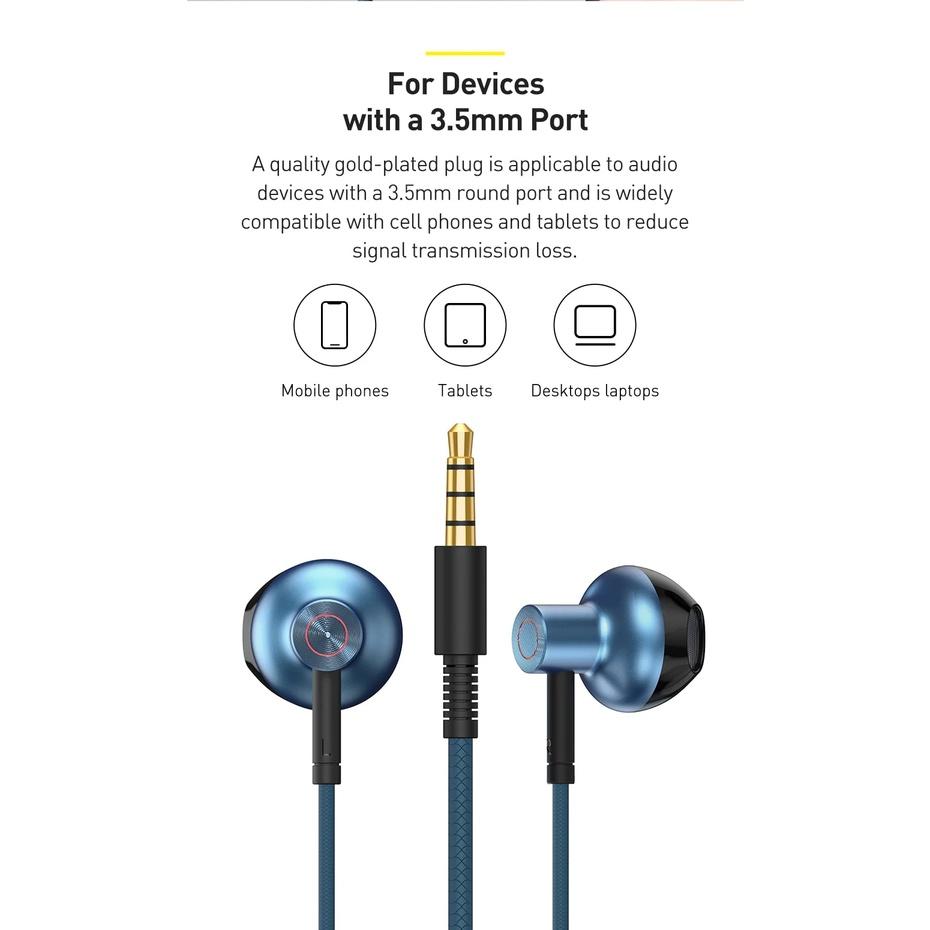 Tai nghe AUX 3.5mm Baseus Encok H19 Wired Earphone - Hàng Chính Hãng