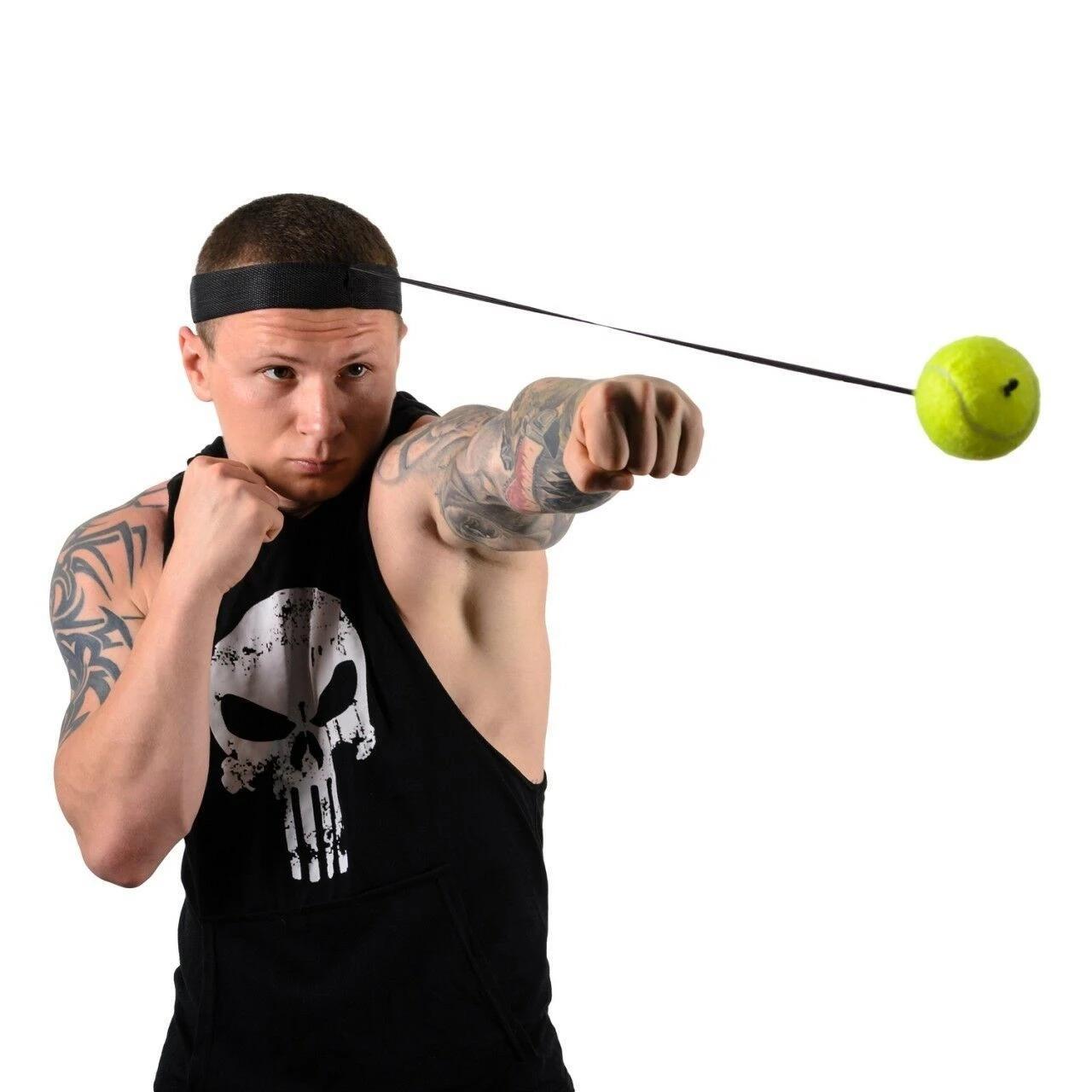 Quyền anh Phản xạ bóng đầu băng tần Head Tốc độ Boxing Ball Sanda Thiết bị huấn luyện chiến đấu với dây bungee 20g PU Boam Ball Color: yellow
