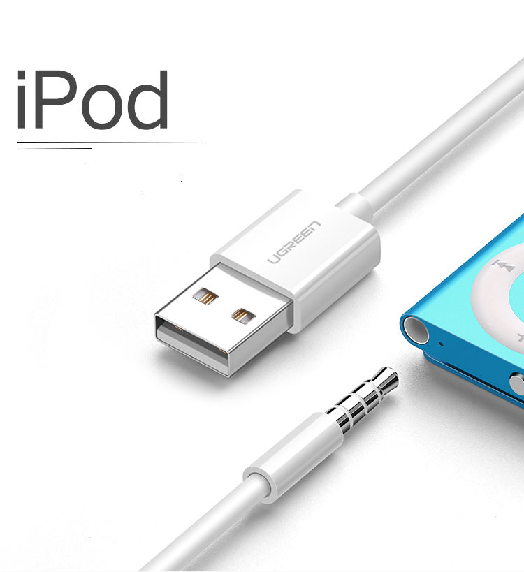 Cáp sạc iPod thế hệ 3/4/5/6 USB2.0 sang 3.5mm dài 10cm UGREEN US260 50146 - Hàng chính hãng