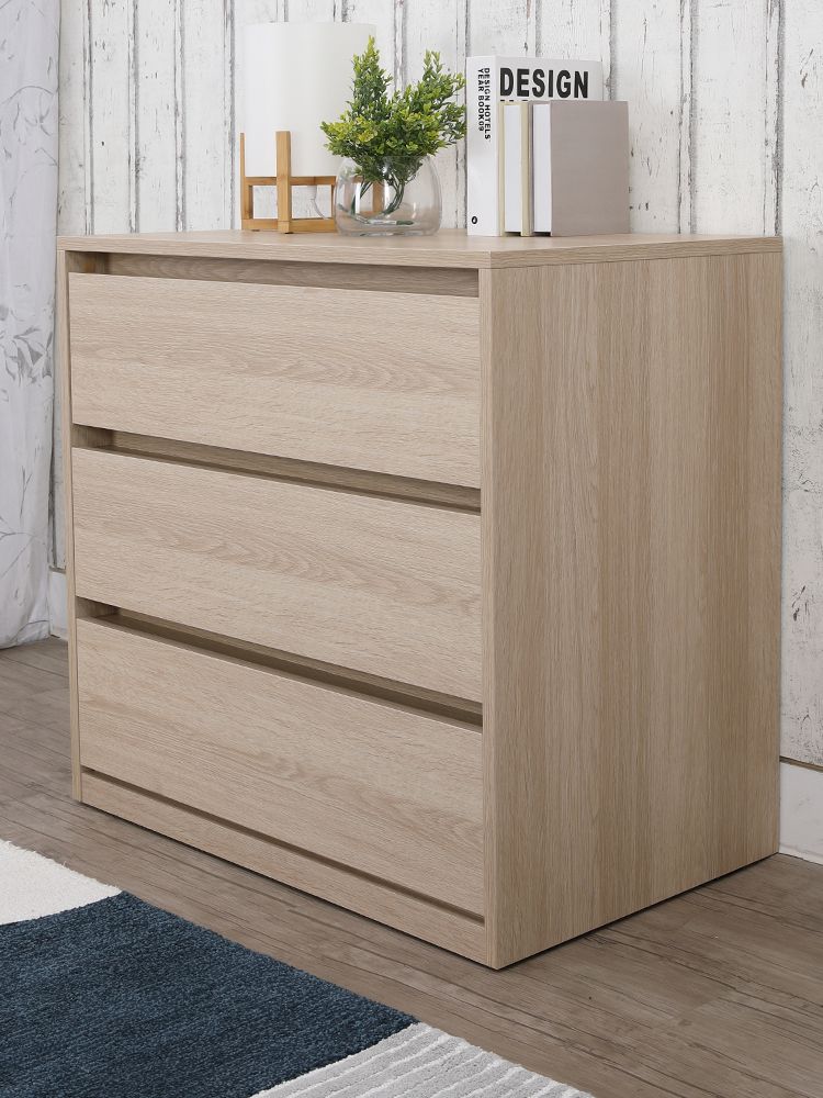 Tủ Đựng Đồ Molly/P Màu 3 Ngăn Kéo Gỗ Sồi Trắng (80 x 49.7 x 75.5 cm) Index Living Mall Nhập Khẩu Thái Lan