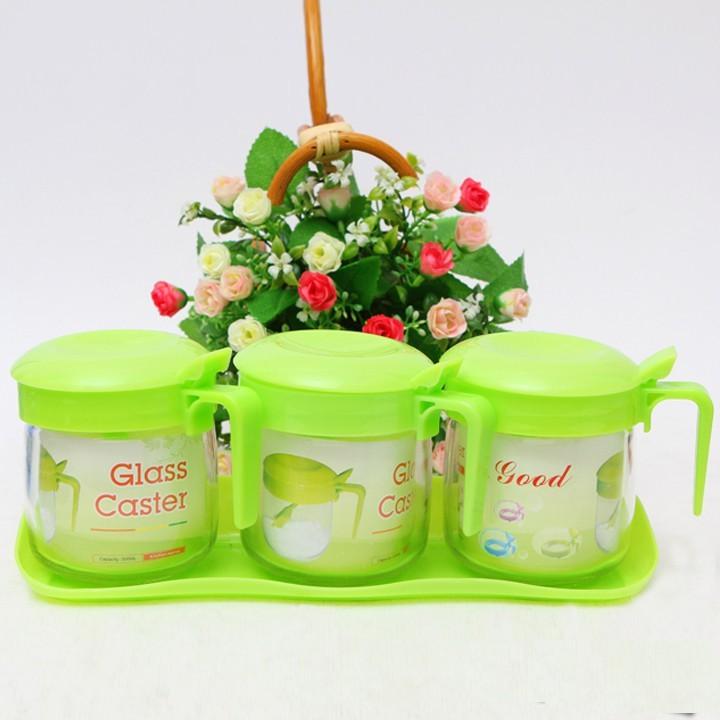 BỘ 3 HỦ THỦY TINH ĐỰNG GIA VỊ CAO CẤP