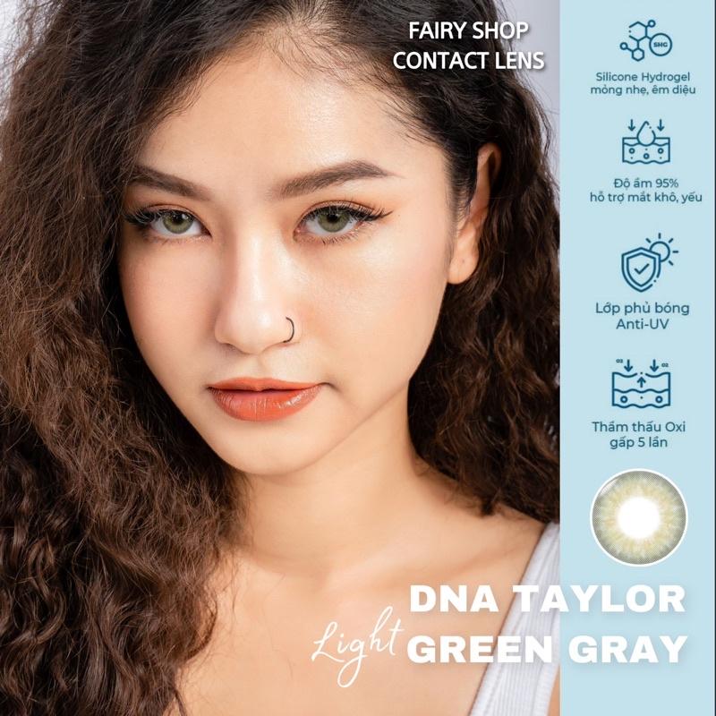 Kính Áp Tròng DNA TAYLOR GREEN GRAY light 14.0mm - Kính Áp Tròng FAIRY SHOP CONTACT LENS Độ 0 đến 6