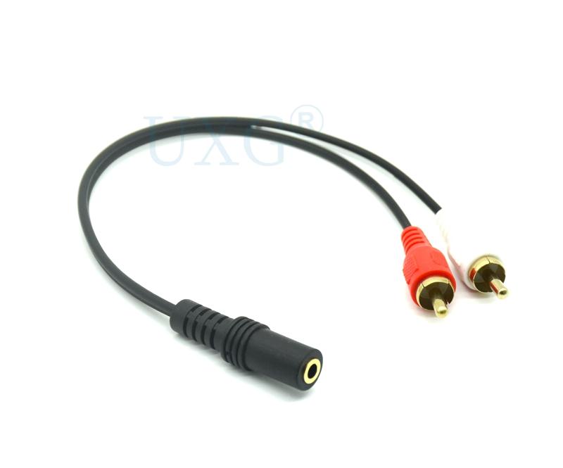 3,5 mm RCA kết nối nữ Jack Stereo Cáp y cắm đến 2 RCA Bộ chuyển đổi nam 3.5