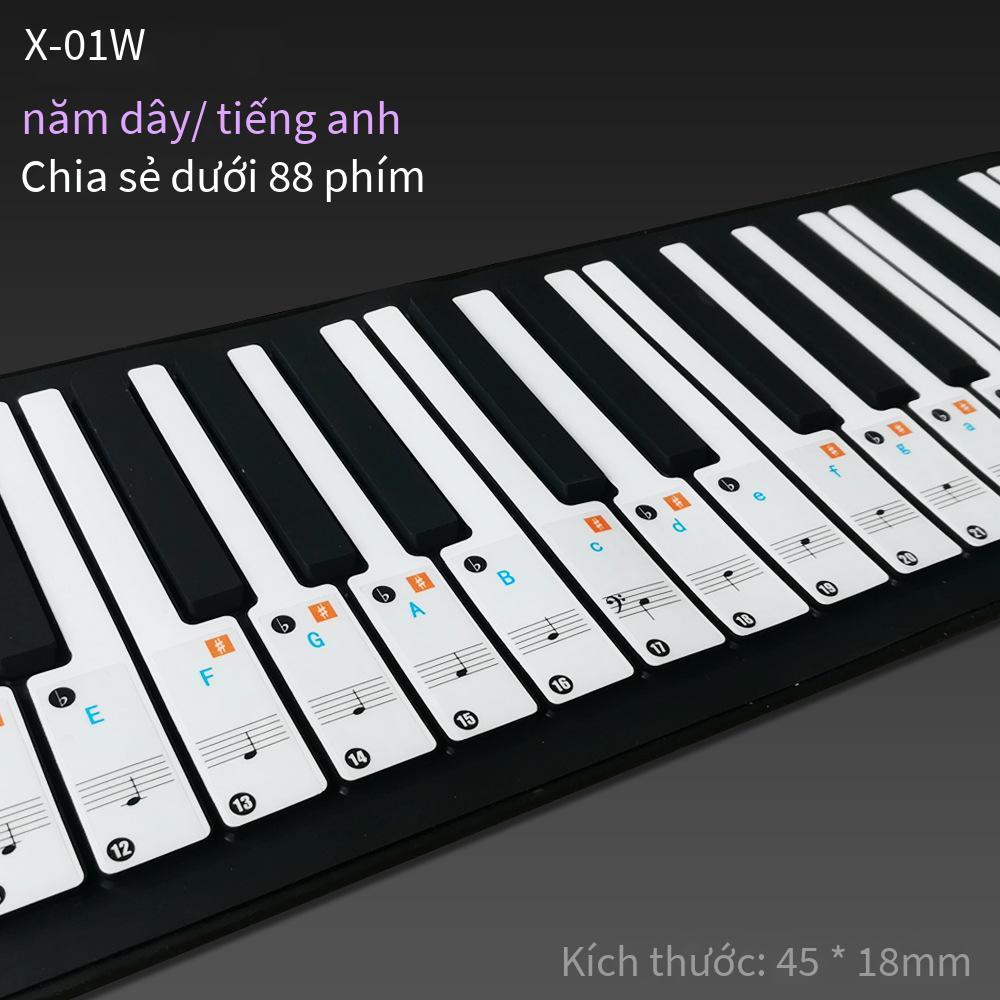 Phong cách mới nhất của đám mây nhạc đàn piano miếng dán đàn organ điện tử 6188 phím trong suốt thang âm nhóm từ miếng dán ghi chú X-01ZM
