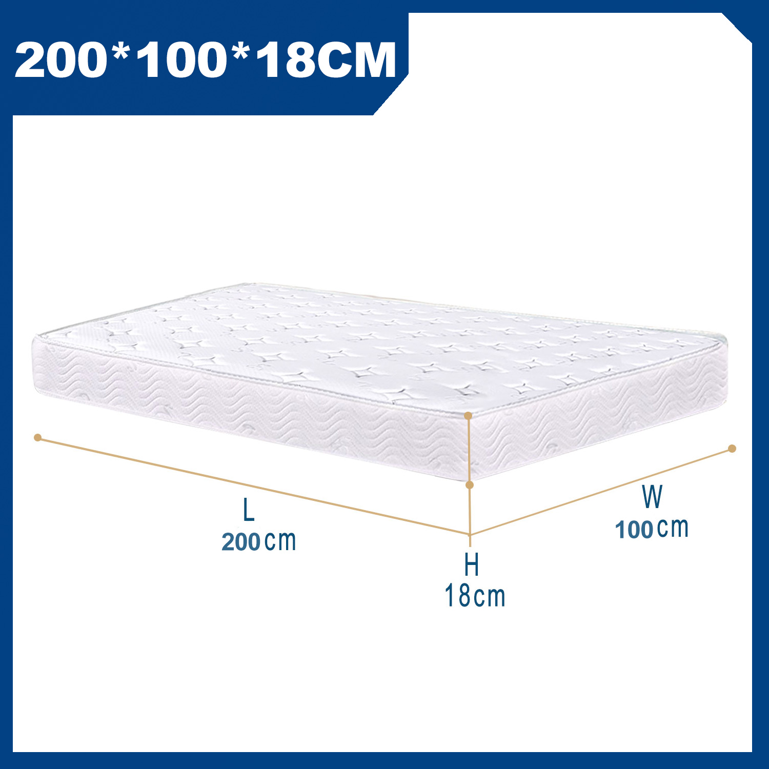 [100cm*200cm*18cm] Nệm đôi / đơn  Nệm Foam Mattress lò xo với mút hoạt tính độ cứng trung bình thoáng khí