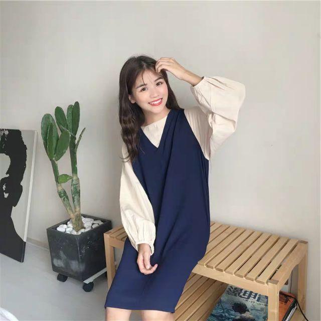 Đầm dáng suông tay phồng Quảng Châu