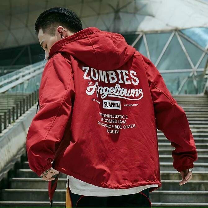 Áo khoác dù IN ZOMBIE dành cho cặp đôi cho nam cho nữ có mũ, jacket form rộng có 3 màu unisex ulzzang 123SHOP