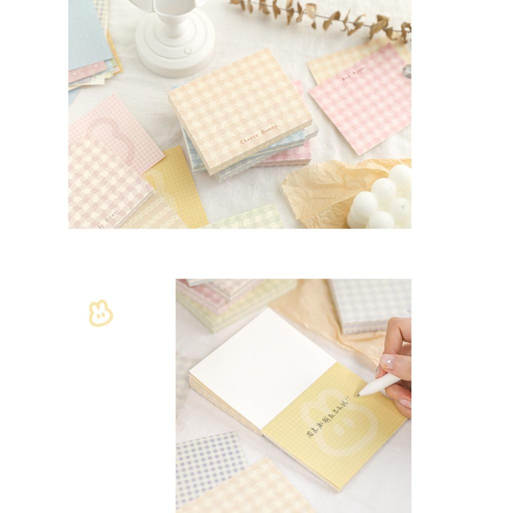 Giấy Note - Tập 100 Tờ Giấy Note Caro Pastel Lượn Sóng