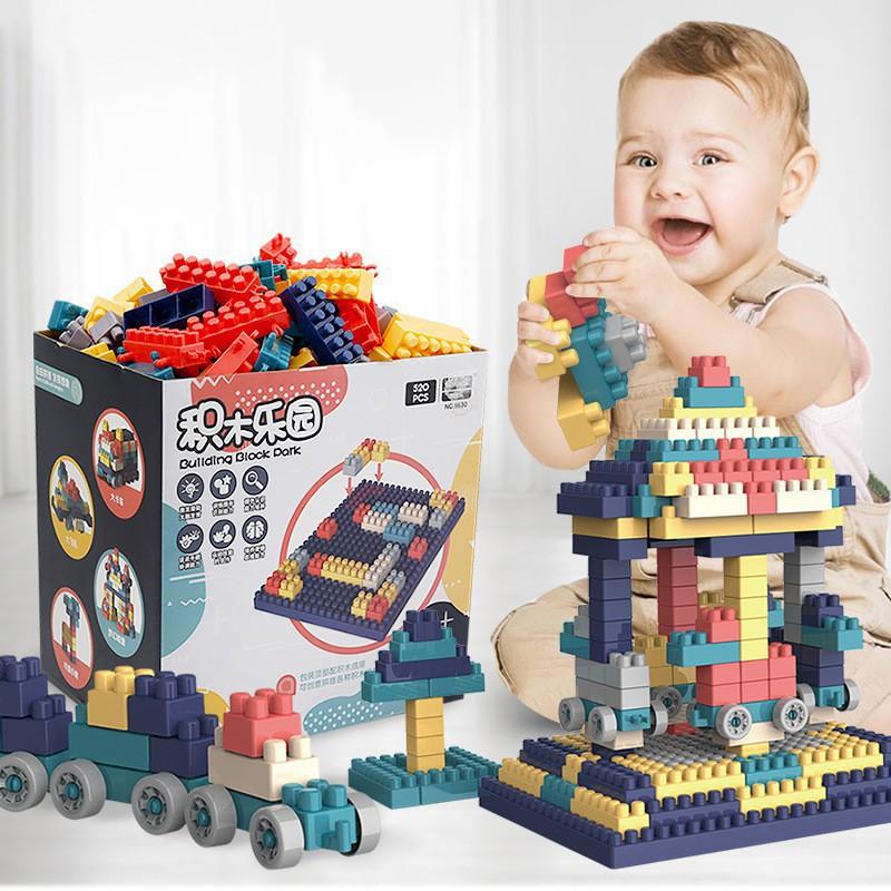 Đồ chơi xếp hình lắp ráp lego các khối xây dựng trí tuệ 502 chi tiết, Bộ xếp hình lego cho bé, Đồ Chơi Lego Kèm thùng