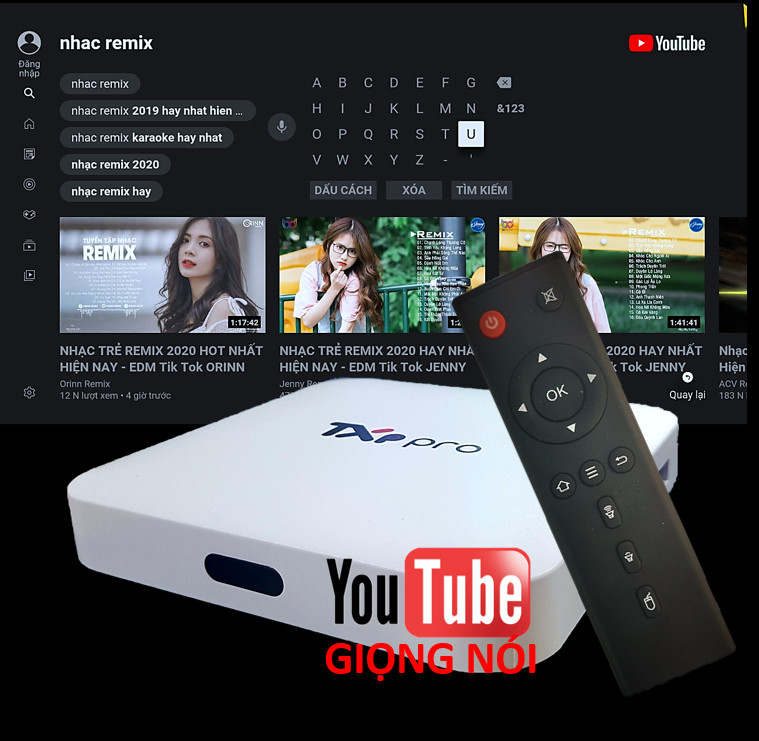 Tivi Box TXP Pro kèm ĐK giọng nói G10S tích hợp Chuột bay, xem truyền hình miễn phí HĐH Android 9 Ram 2G Rom 16G Chip Amlogic 905 - Hàng Chính Hãng