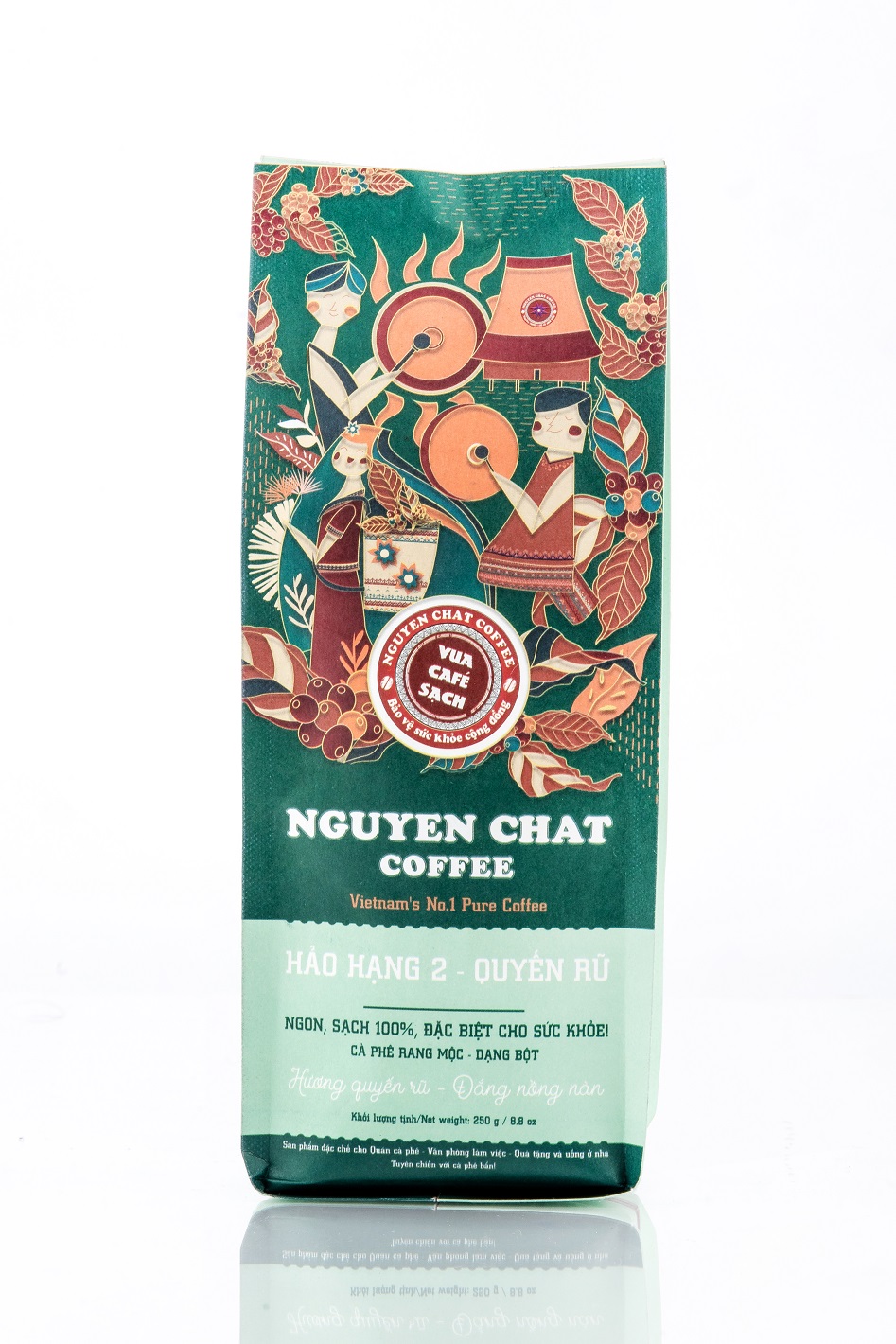 Cà phê xay nguyên chất HẢO HẠNG 2 Premium Coffee No. 2 phong cách Ý hương vị đậm đà, thơm nồng, hậu vị ngọt - 250g